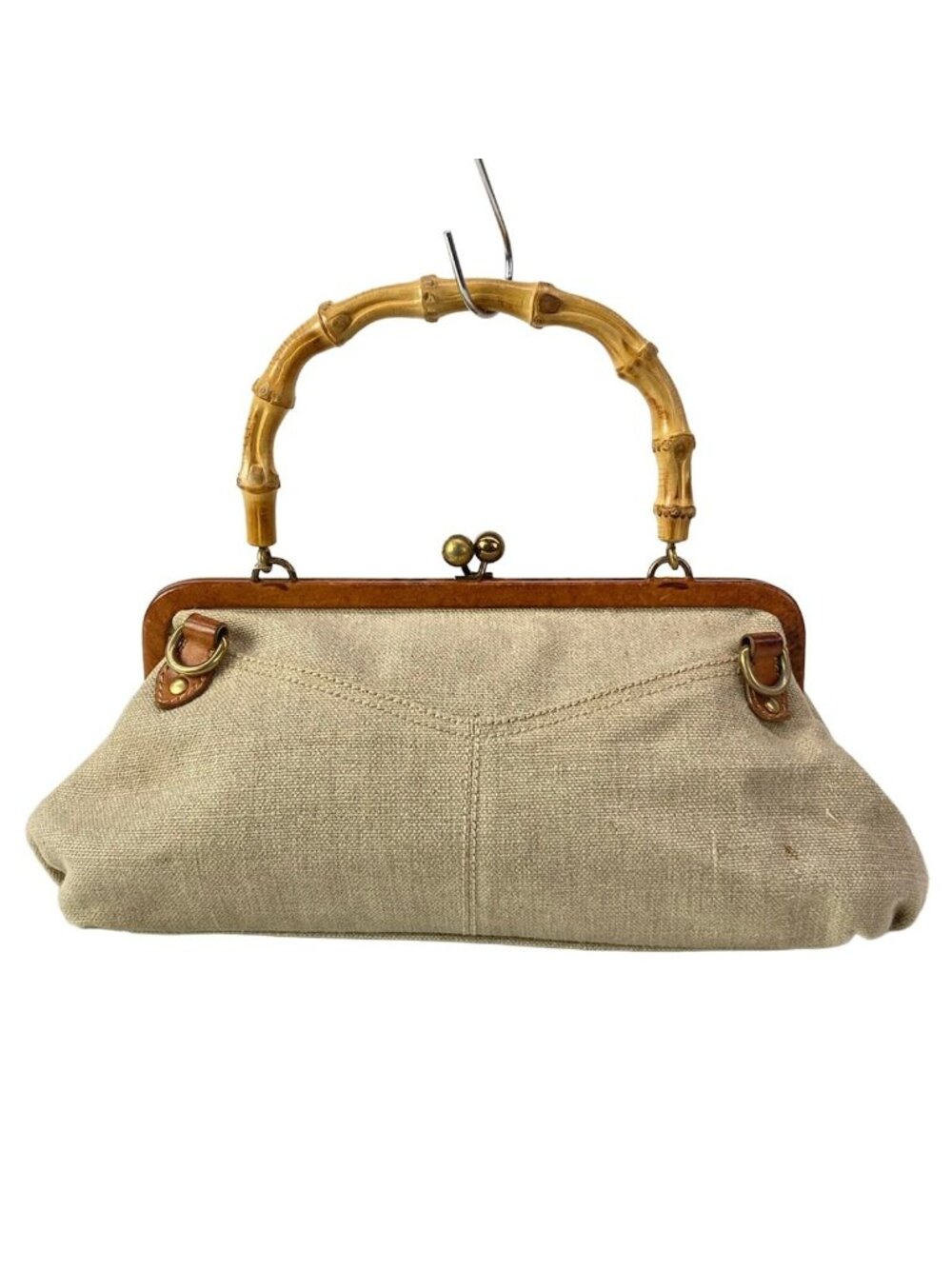 Miu Miu Handbag Beige Brown Kiss Lock Leather - Picture 3 of 15